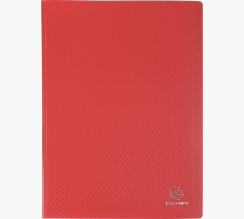 Exacompta Portalistino Economico Rosso 24x32 cm - 30 Buste in Polipropilene Morbido Goffrato Antiriflesso
