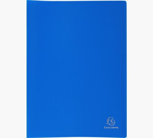 Exacompta Flexible Portalistini Economici 300 Micron 24x32 cm (A4) - 50 Buste Blu, Polipropilene Morbido Opaco