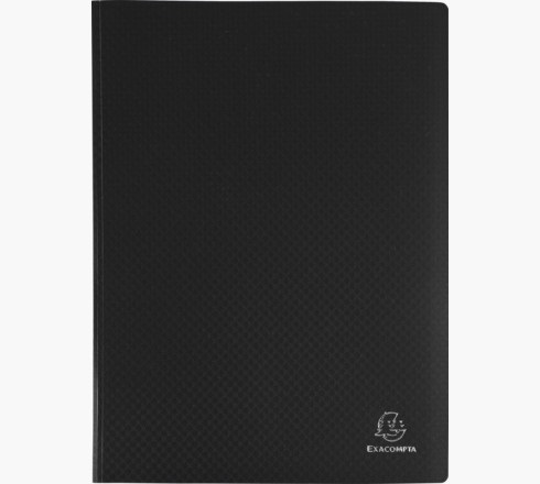 Exacompta Portalistini Economici A4 24x32 cm Nero - 80 Buste in Polipropilene Morbido con Finitura Goffrata Antiriflesso