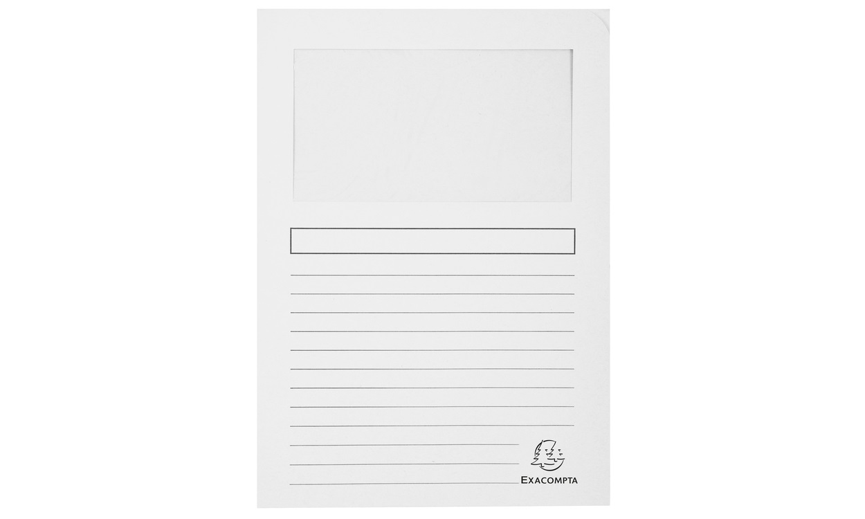 Exacompta 50100E Cartelle a L Multicolore A4 con Finestra in Cartoncino Riciclato 120 g/m² - Conf. da 100