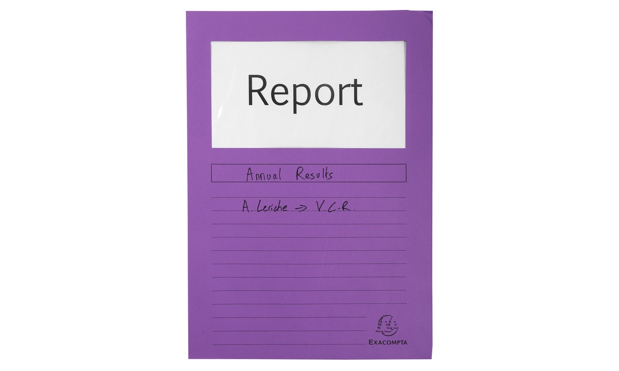 Exacompta 50101E Cartelline con Finestra A4 in Cartoncino Riciclato 120 g/m² Lilla - Confezione da 100 Pezzi