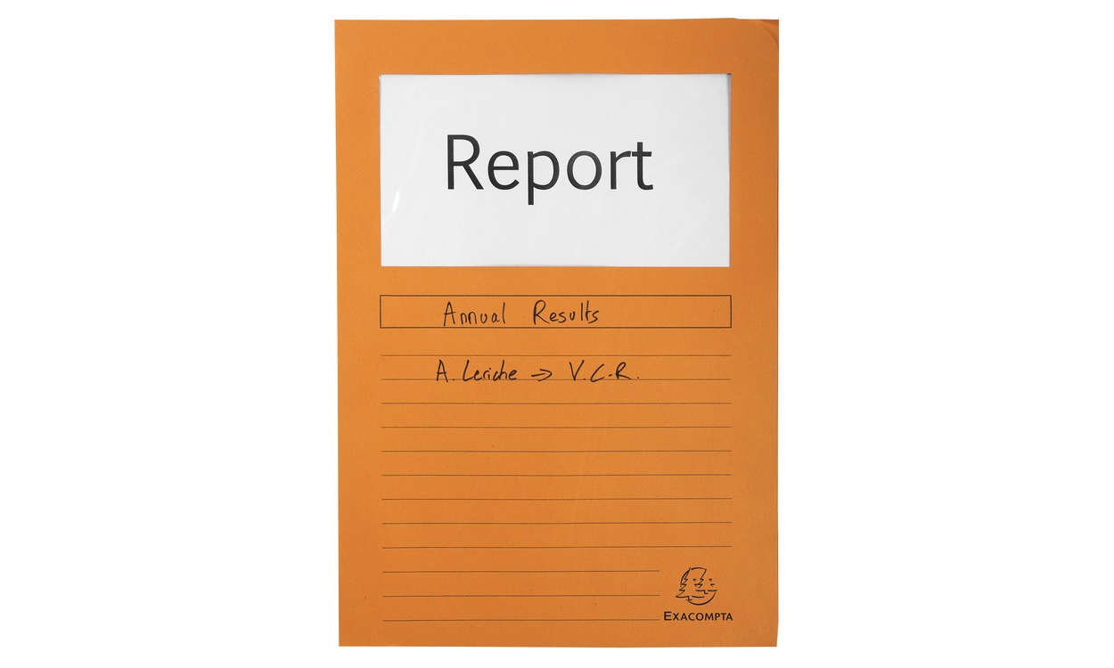 Exacompta 50104E Cartelline con Finestra A4 Arancio 120 g/m² Cartoncino Riciclato Conf. da 100 Pezzi