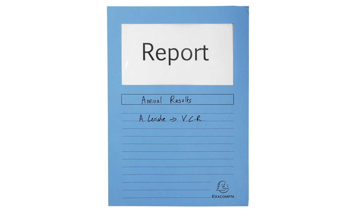 Exacompta 50106E Cartelline con Finestra A4 Blu Chiaro in Cartoncino Riciclato 120 g/m² - Confezione da 100 Pezzi