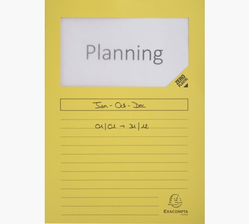 Exacompta 50109E Cartelline con Finestra A4 in Cartoncino Riciclato 120 g/m² Giallo - Conf. da 100