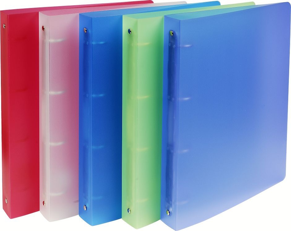 Exacompta Raccoglitore ad Anelli Chromaline 4 Anelli Ø 30 mm Polipropilene Traslucido A4 Maxi 26.8x32 cm - 5 Colori Assortiti