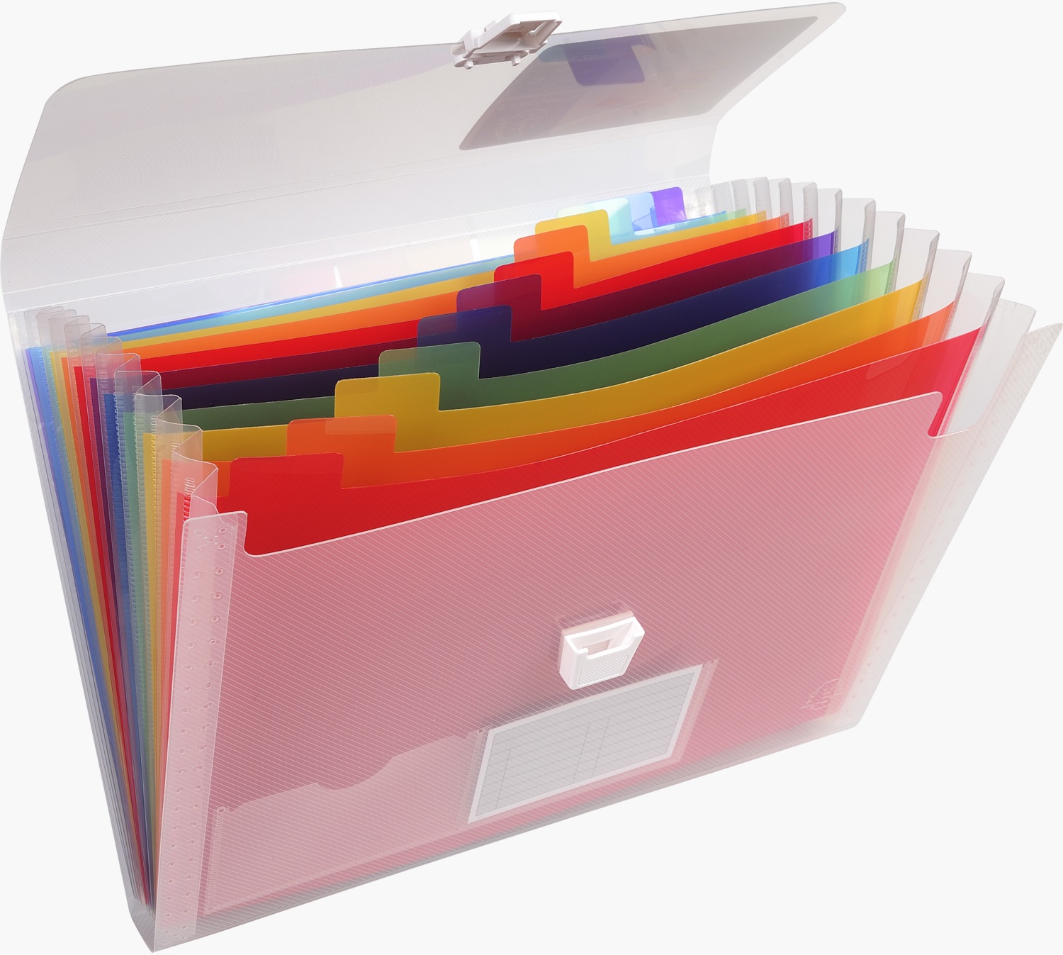 Exacompta 55298E Classificatore 13 Tasche Polipropilene Cristallo 33 x 25 cm con Chiusura a Bottone e Dorso Estensibile