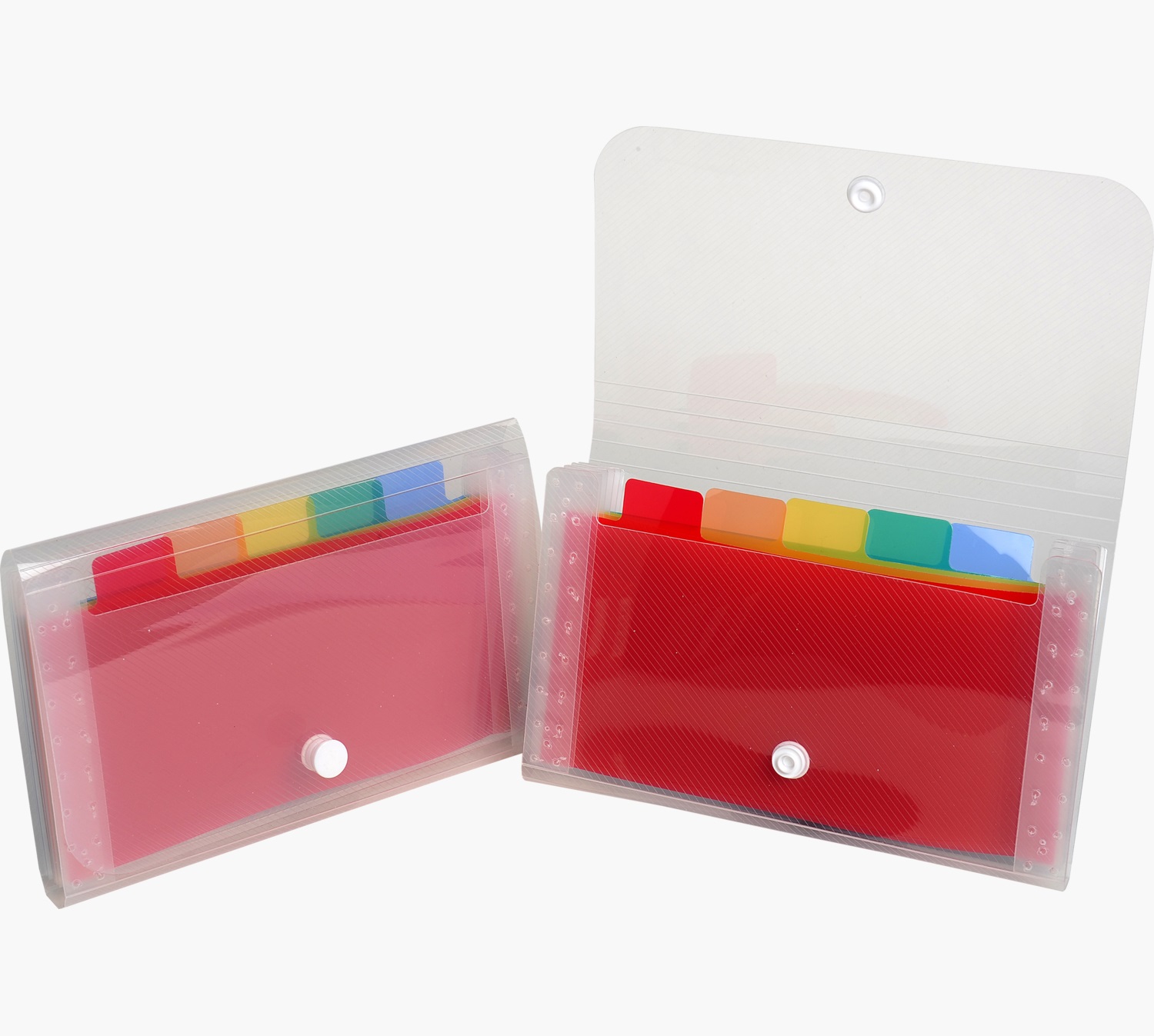 Exacompta 55498E Classificatore Crystal a 6 Tasche in Polipropilene (PP) - 11x18 cm, Chiusura con Bottone