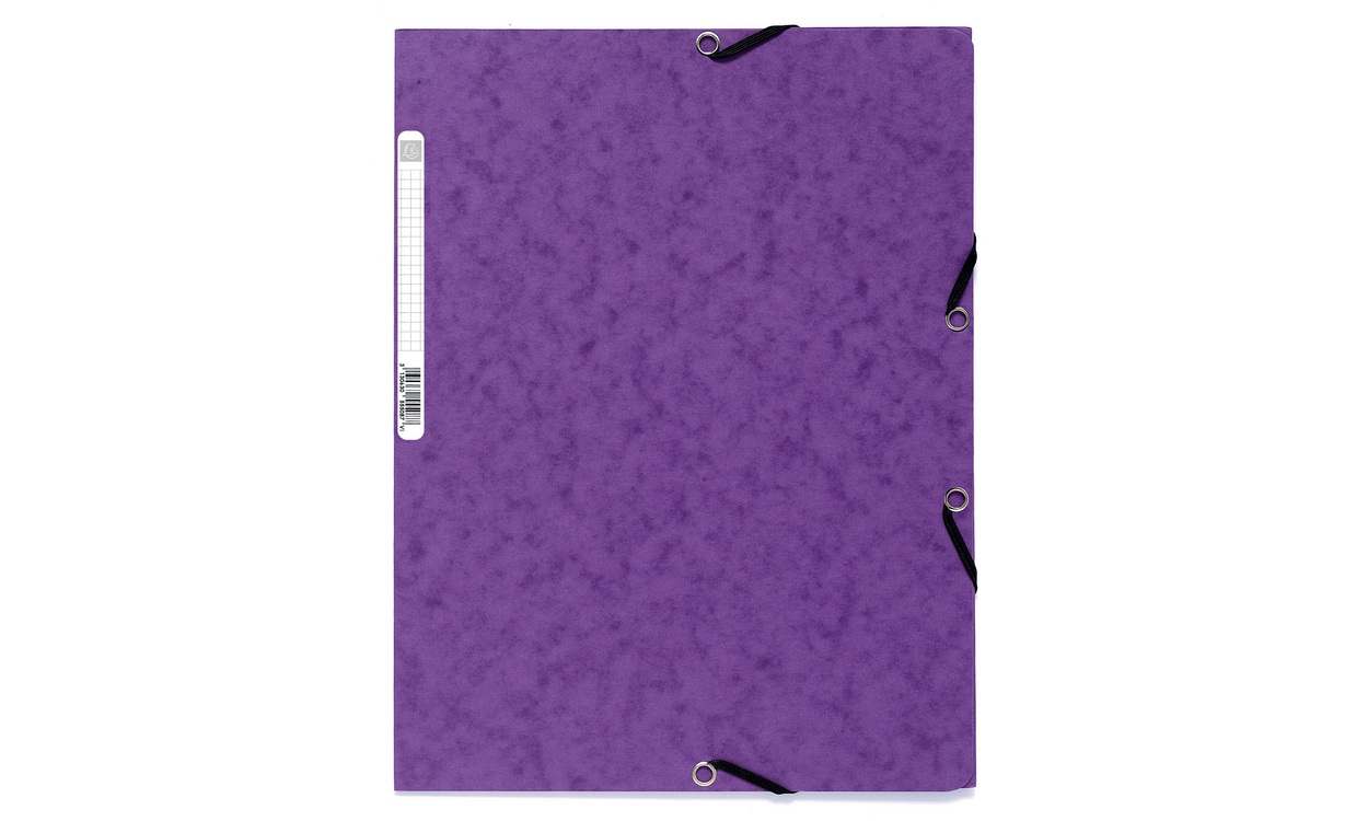 Exacompta Cartella Viola A4 - Cartoncino Lustré 400gr, 3 Lembi con Elastico, Certificato FSC, Conf. 25 Pezzi