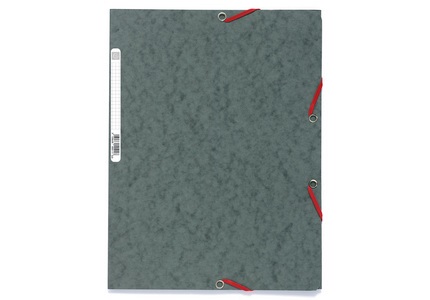 Exacompta Cartella con Elastico 3 Lembi in Cartoncino Lustré Grigio 24x32 cm - 400/425 gr - Conf. 25 Pezzi