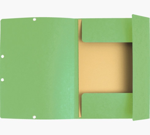 Exacompta Cartella con Elastico Verde Tiglio 24x32 cm, Cartoncino Lustré 400 gr, 3 Lembi, Certificato FSC - Conf. 25 Pezzi