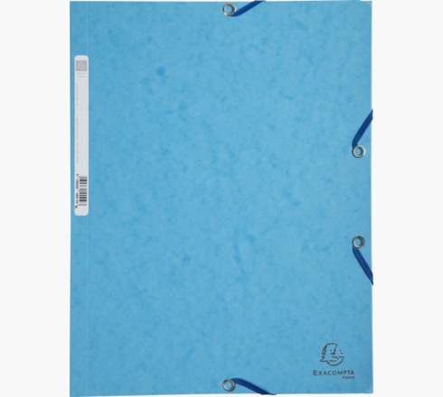 Exacompta Cartellina con Elastico - Cartoncino Lustre' - 3 Lembi - 400/425 Gr - 24x32 Cm - Turchese - Conf. 25 Pezzi