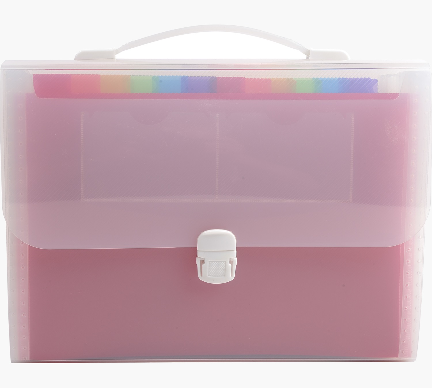 Exacompta 55698E Classificatore Valigetta con Maniglia Rigida in Polipropilene, 33 x 29 cm, 24 Tasche, Capacità 800 Fogli