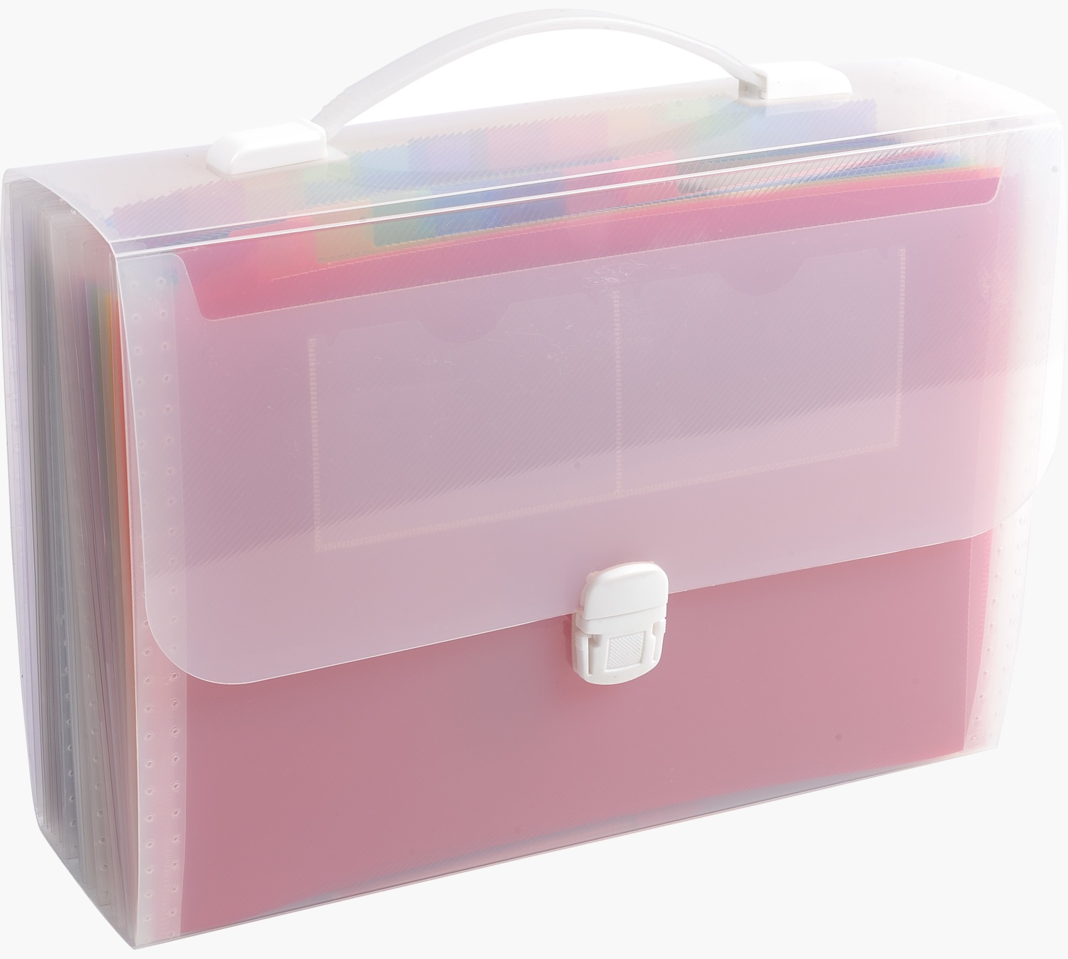 Exacompta 55698E Classificatore Valigetta con Maniglia Rigida in Polipropilene, 33 x 29 cm, 24 Tasche, Capacità 800 Fogli