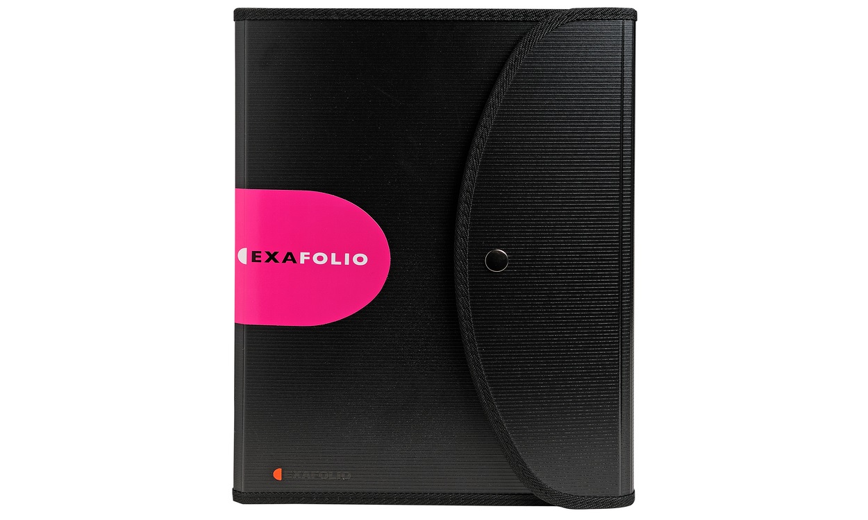 Exacompta 55834E Cartella per Conferenze Nero in Polipropilene con 6 Scomparti e Portablocco A4