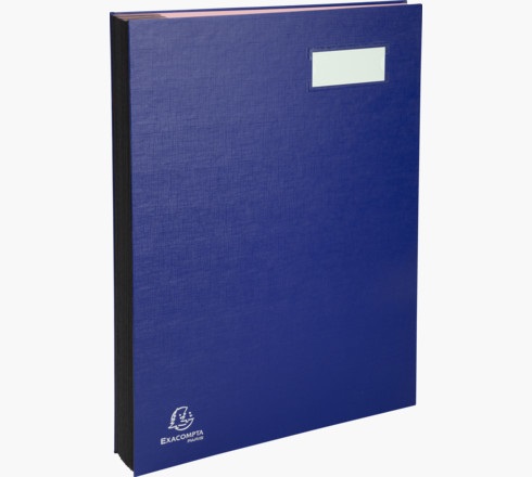 Exacompta Libro Firma 20 Pagine Blu 24X35 cm con Copertina Rigida Plastificata e Separatori in Cartoncino Rosa