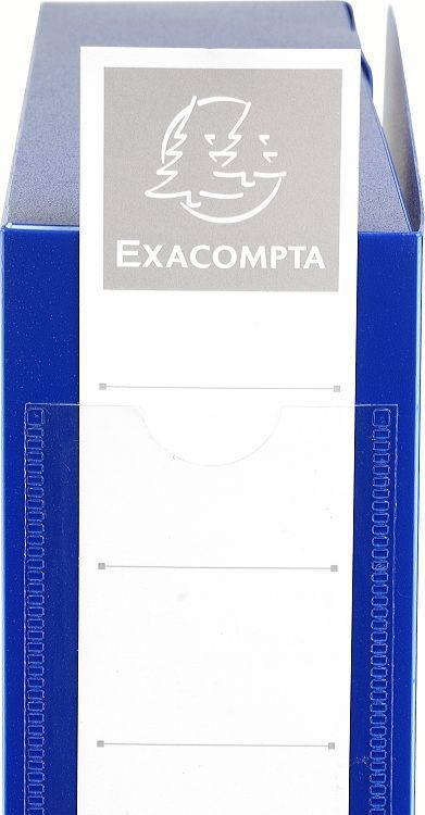 Exacompta Scatola Archivio Box con Bottone - 25x33 cm, Dorso 6 cm, Polipropilene Blu