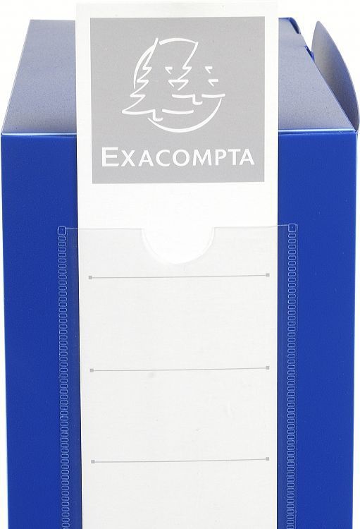 Exacompta Scatola Archivio Box Blu - 25 x 33 cm, Dorso 10 cm, Polipropilene 700 micron, Con Bottone e Porta Etichetta