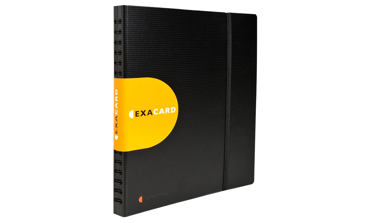 Exacompta 75234E Portabiglietti da Visita e Dorsett - 320 posti, 26,5x25 cm, Polipropilene Riciclato, Nero