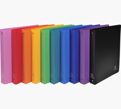 Exacompta 51699E Raccoglitore A4 Maxi Opak in Polipropilene Opaco - Conf. da 20 - 4 Anelli Tondi da 30 mm - Dorso 40 mm - 10 Colori Assortiti