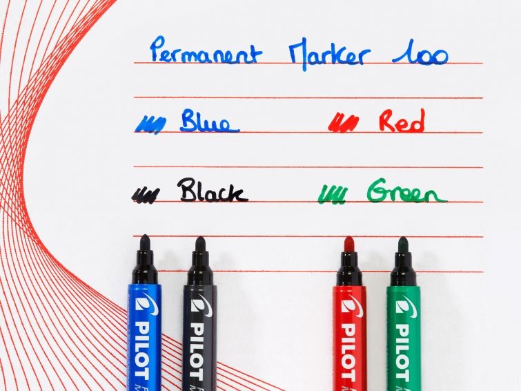 Pilot Marcatore Permanente 100 Nero Punta Tonda 4,5 mm - Confezione Risparmio 15 5 Pezzi