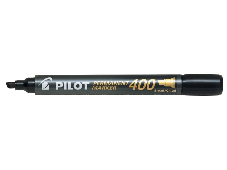 Pilot Serie 400 Marcatore Permanente Nero Punta Scalpello 4,5 mm - Confezione da 20 pezzi