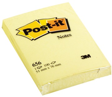 Post-it 656 Foglietti Adesivi Riposizionabili Giallo Canary 51 x 76 mm, 100 Fogli, Confezione da 12 Pezzi