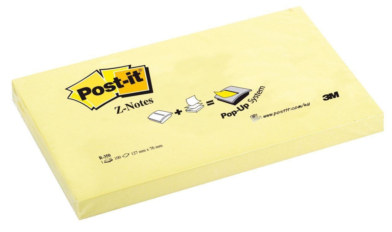 Post-it Super Sticky Z-Notes Giallo Canary 76x127mm - 100 Fogli con Incollatura a Fisarmonica