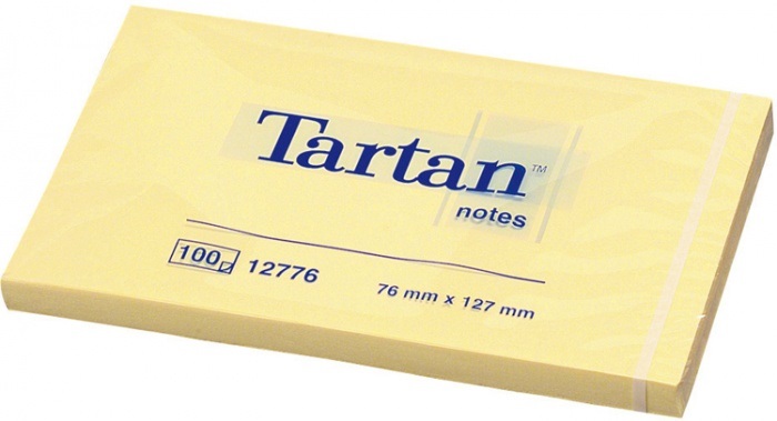 Post-It Tartan™ Foglietti Riposizionabili Giallo Light 127x76 mm - 100 Fogli (Conf. da 12 Blocchetti)