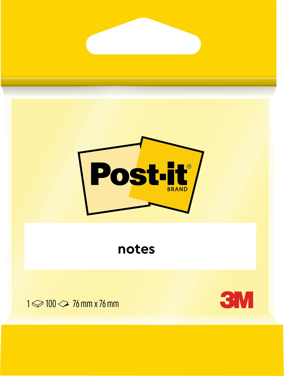 Post-it Giallo Canary™ Foglietti Autoadesivi Removibili 76mm x 76mm - 100 Fogli, 72 g/m²