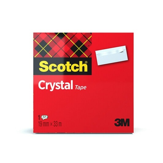 Scotch Nastro Adesivo Crystal 600 - 19 mm x 33 m - Supertrasparente - Resistente e Facile da Tagliare
