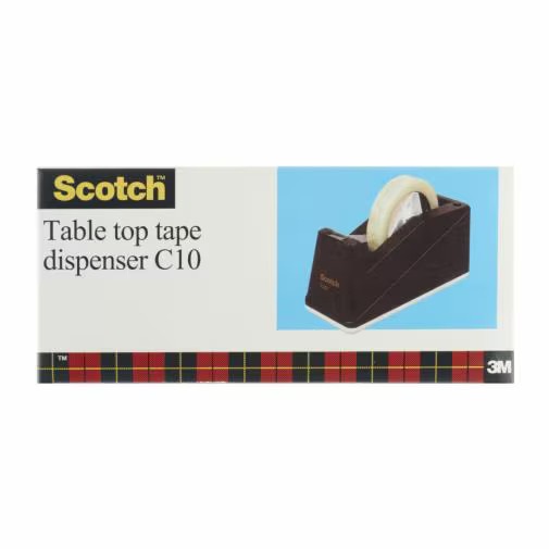Scotch® Dispenser da Tavolo C10 Nero - Compatibile con Nastri da 33/66 m, Ricaricabile e Robusto