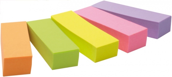 Post-it 670-5 Segnapagina in Carta Autoadesivi - 15 x 50 mm - 5 Colori Assortiti - Confezione da 500 Fogli