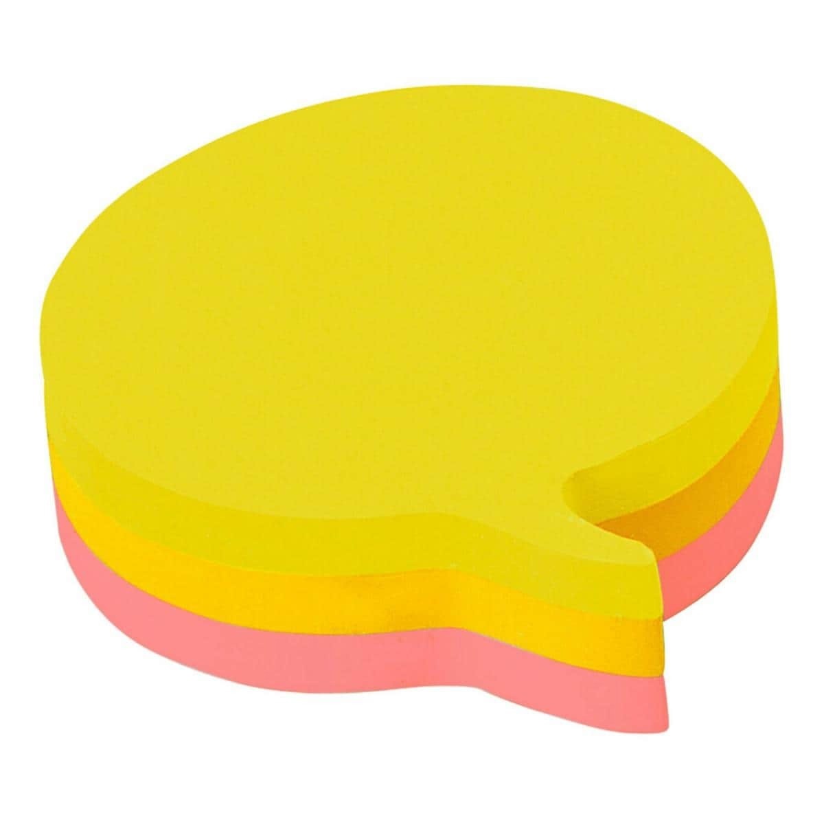 Post-it® Cubo Sagomato Fumetto - 225 Fogli - 70 x 70 mm - Giallo, Giallo Neon, Bianco