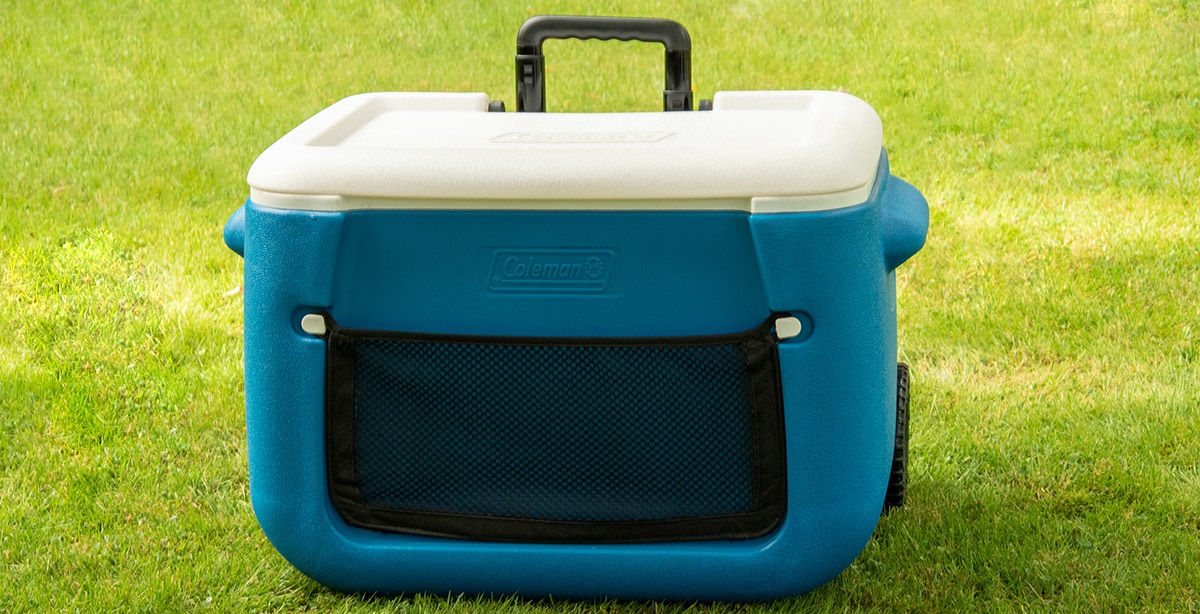 Coleman 50 QT Poly-lite Ghiacciaia Portatile con Rotelle, 47 Litri, Ottimo Isolamento per Bevande
