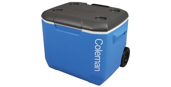 Coleman 60QT Performance Wheeled Cooler - Borsa Frigo Termica 56L con Isolamento in Schiuma PU, Ruote e Maniglia Telescopica