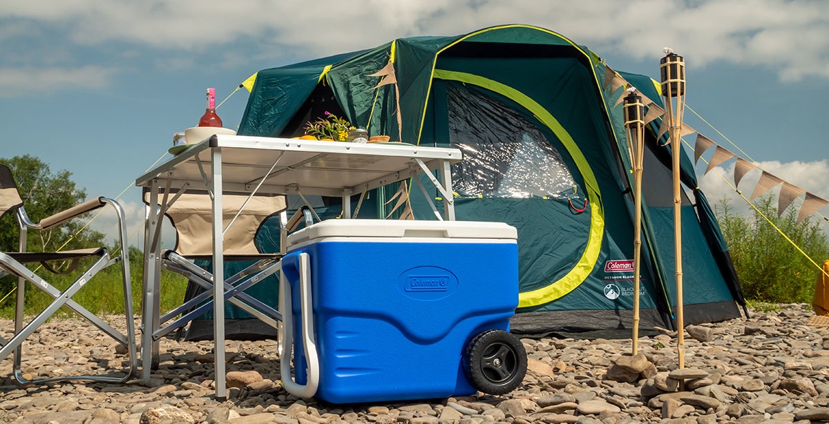 Coleman Frigorifero Portatile 40QT 37,5L Blu e Bianco con Ruote e Ottimo Isolamento