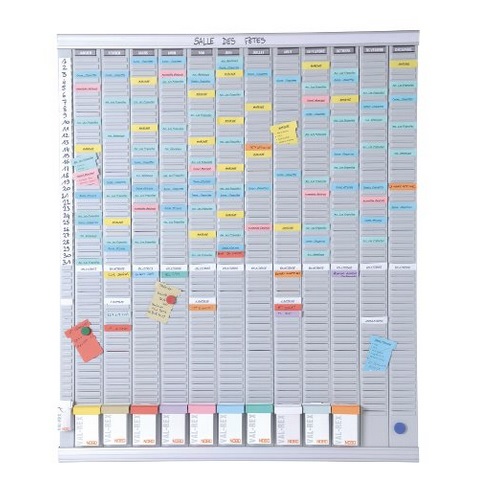 Nobo T-Card Kit - Planner annuale 13 colonne, 54 slot, con 12 pannelli e etichette mensili