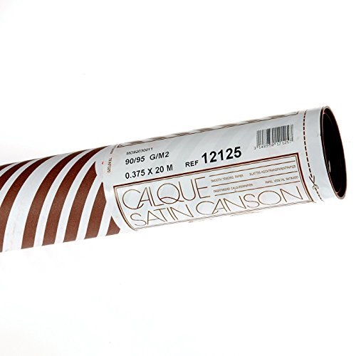 Canson Rotolo di Carta Lucida Satinata 37,5cm x 20m 90/95g - Uso Manuale