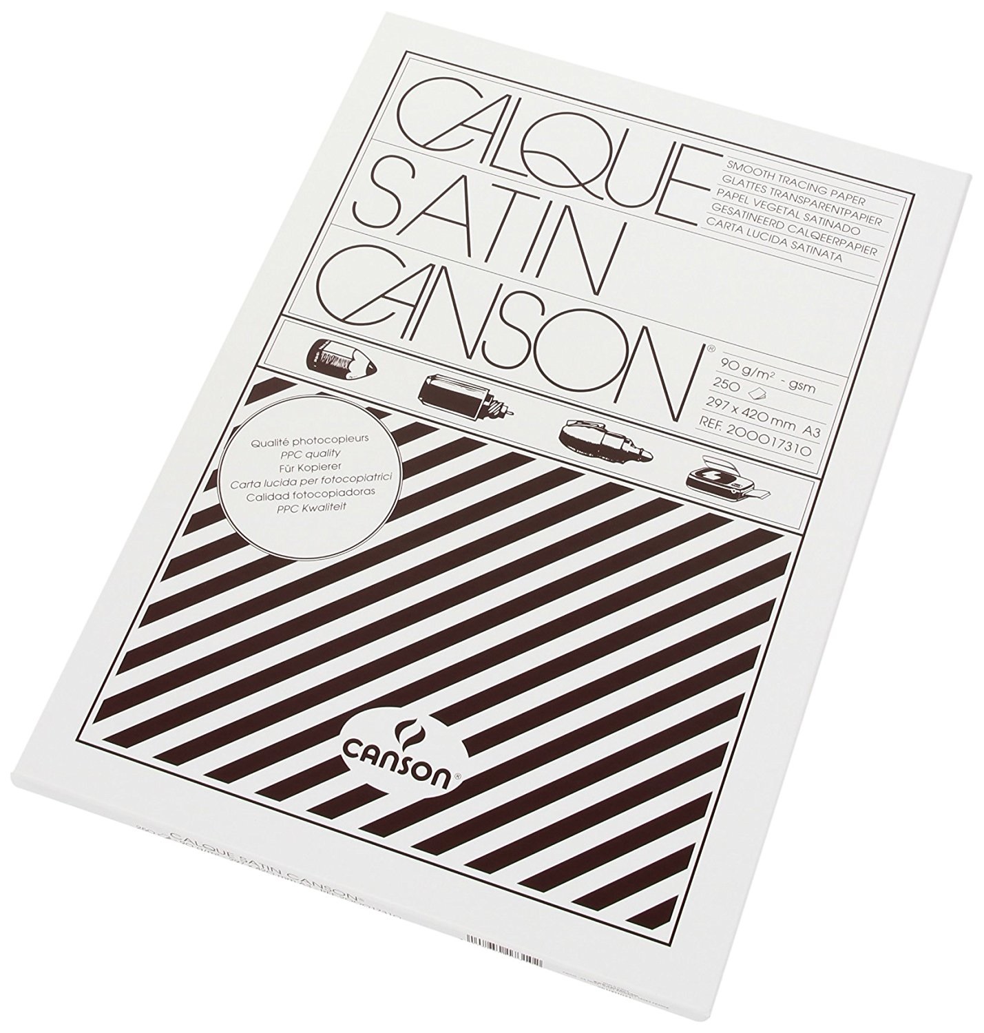 Canson Carta Lucida Satinata A3 250 Fogli 90-95 g/m² - Ideale per Disegno Manuale e Fotocopie