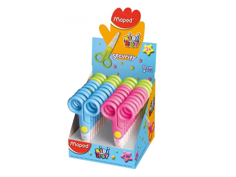 Maped Forbici KidiKut 12 cm - Lama Sintetica - Punta Tonda - Ideali per Prima Infanzia - Conf. 20 Pezzi
