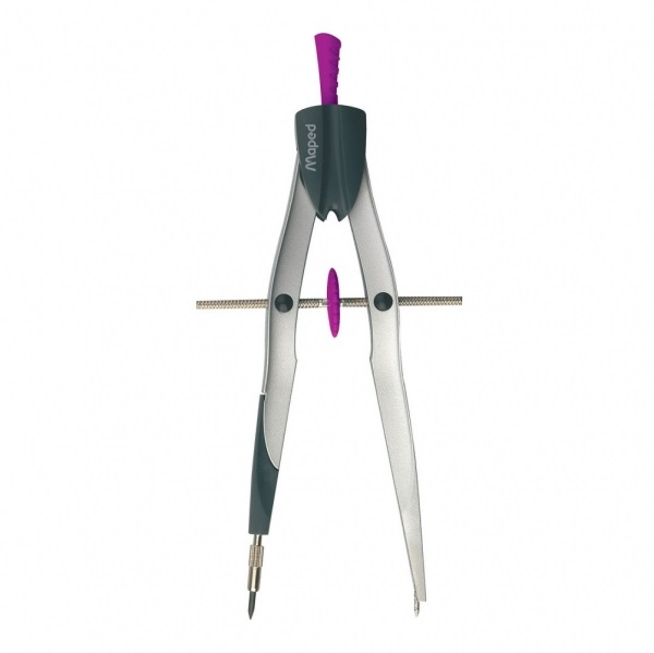 Maped Balaustrone Precision System - Compasso da disegno tecnico con diametro max 300mm, 3 pezzi, adattatore universale e astuccio per mine
