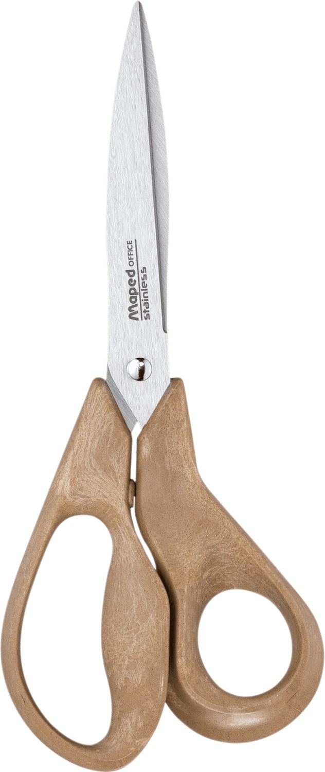 Maped Forbici Simmetriche Advanced Wood 17 cm - Acciaio Inossidabile, Manici in Fibra di Legno Composito, Ergonomiche con Garanzia 10 Anni
