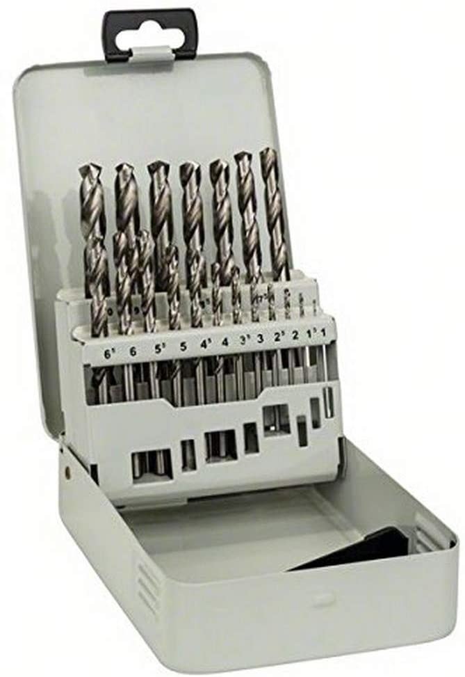 Bosch 2607018726 - Set di 19 punte HSS-G DIN 338, 1-10 mm, angolo di spoglia 135°