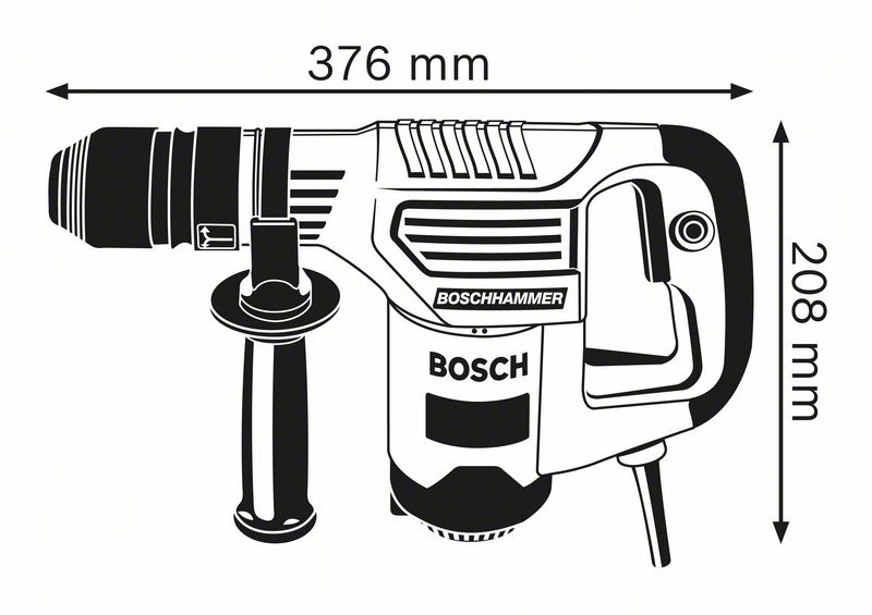 Bosch GSH 3 E Martello Demolitore 650 W con attacco SDS-plus, Peso 3,5 kg, Potenza del colpo 2,6 J