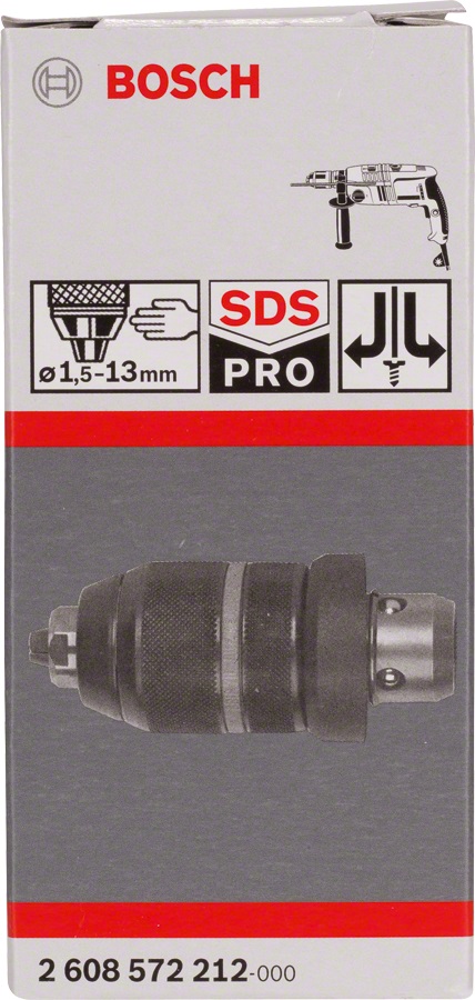 Bosch Mandrino Autoserrante con Adattatore (Ø 1,5 - 13 mm) per Martelli Perforatori - Montaggio Senza Attrezzi