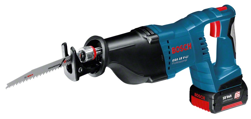 Bosch GSA 18 V-LI Sega Alternativa a Batteria 2700 SPM, Lunghezza Corsa 2,8 cm, Colori Nero/Blu/Rosso/Argento