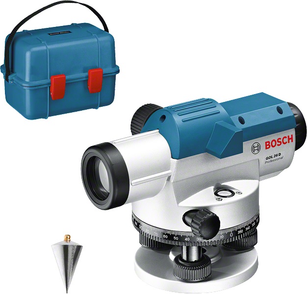 Bosch Professional Livella Ottica GOL 26 D - Ingrandimento 26X, Raggio D'Azione Fino a 100 m, Protezione IP54, in Valigetta