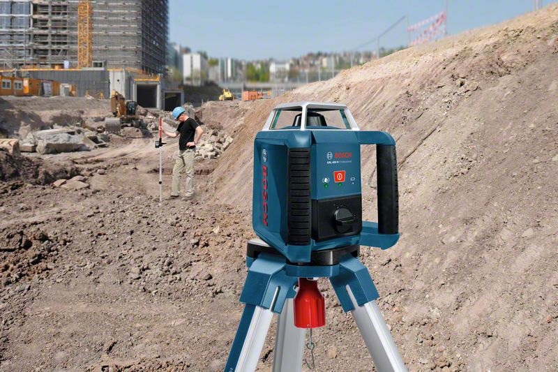 Bosch GRL 400 H Professional Livella Rotatoria Autolivellante - Raggio di Azione Fino a 400 m, Precisione ± 0,08 mm/m, Grado di Protezione IP56