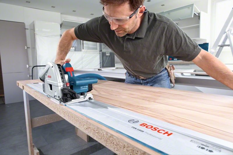 Bosch GKT 55 GCE Sega Circolare Professionale 1400W, Lama Ø 165 mm, 6250 Giri/min, Inclusa L-Boxx e Lama per Legno