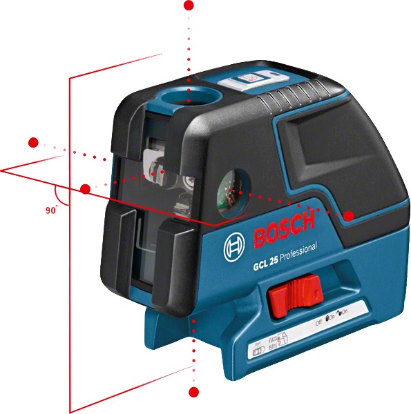 Bosch Professional GCL 25 Livella Laser Combinata - Autolivellamento ± 4°, Diodo Laser 635 nm, Protezione IP 54, Design Compatto
